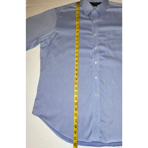 Lauren Ralph Lauren Dress Shirt Men’s Size 16.5 34/35 Blue Button-Down Non-Iron - Picture 3 of 6